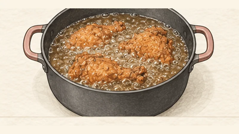 Southern Fried Chicken, step 8: Fry the dark-meat pieces.