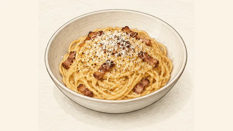 Spaghetti Carbonara, step 5: Finish and serve.