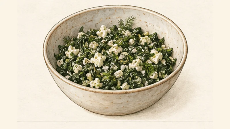 Spanakopita, step 3: Mix the filling.