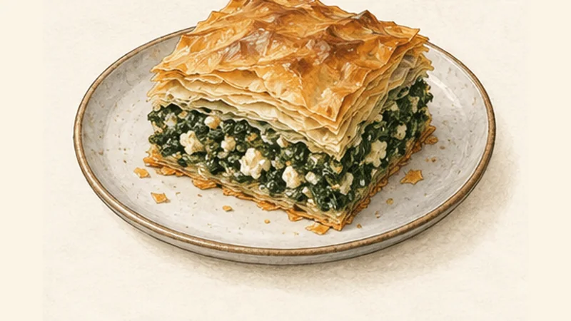 Spanakopita, step 9: Rest before cutting.