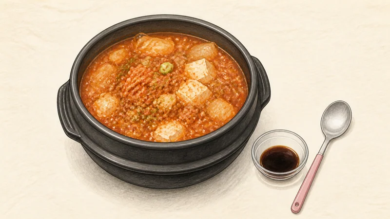 Kimchi sundubu jjigae, step 6: Adjust the salt.
