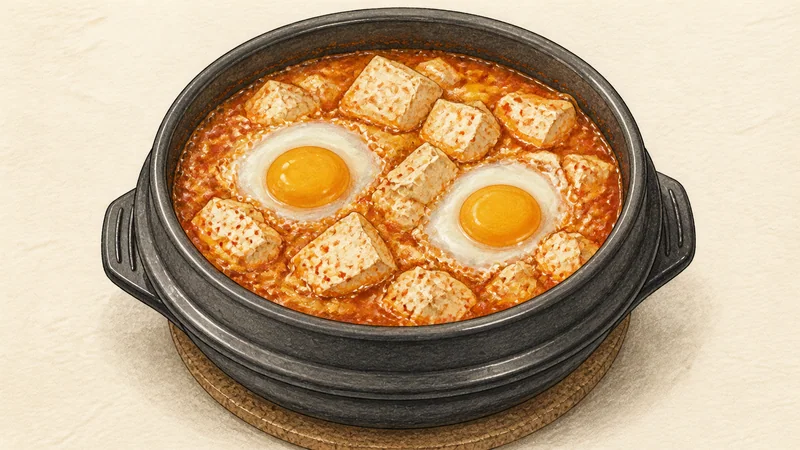 Kimchi sundubu jjigae, step 7: Set the egg whites.
