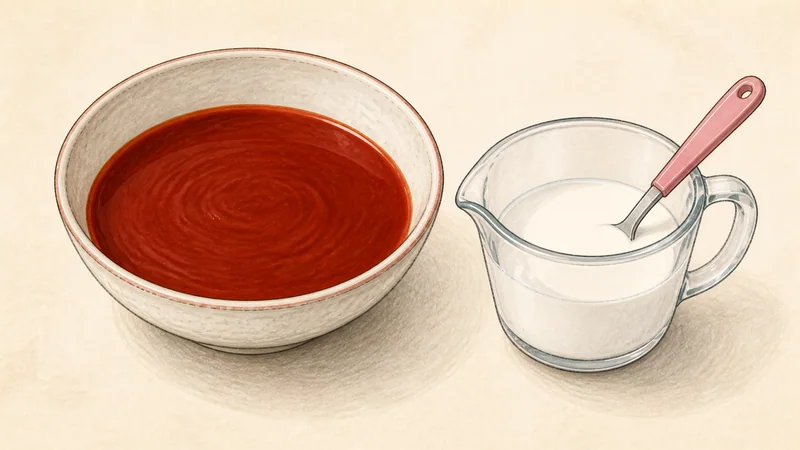 Sweet & sour pork, step 2: Mix the sauce.