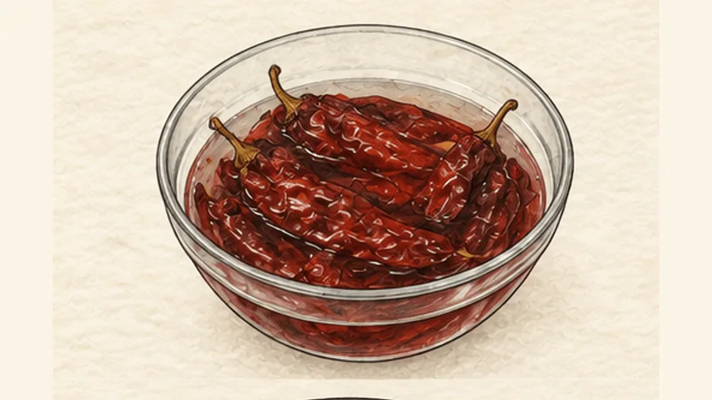 Tacos al Pastor, step 1: Soften the guajillos.