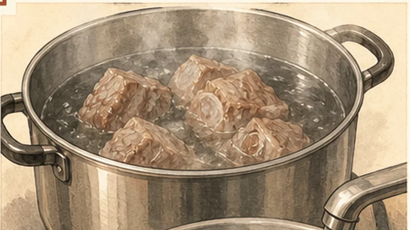 Taiwanese Beef Noodle Soup, step 2: Rinse the beef and pot.