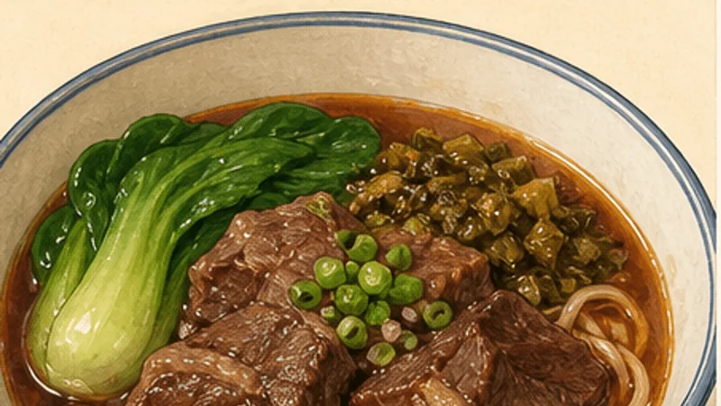 Taiwanese Beef Noodle Soup, step 8: Assemble each bowl.