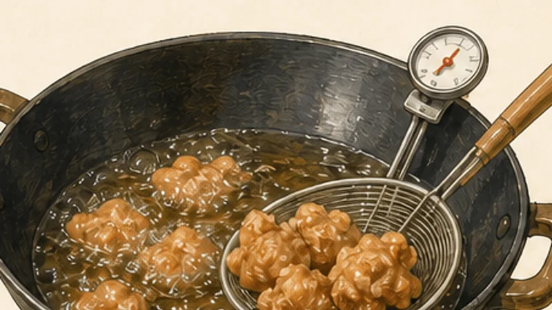 Taiwanese Popcorn Chicken, step 5: Fry in small batches.
