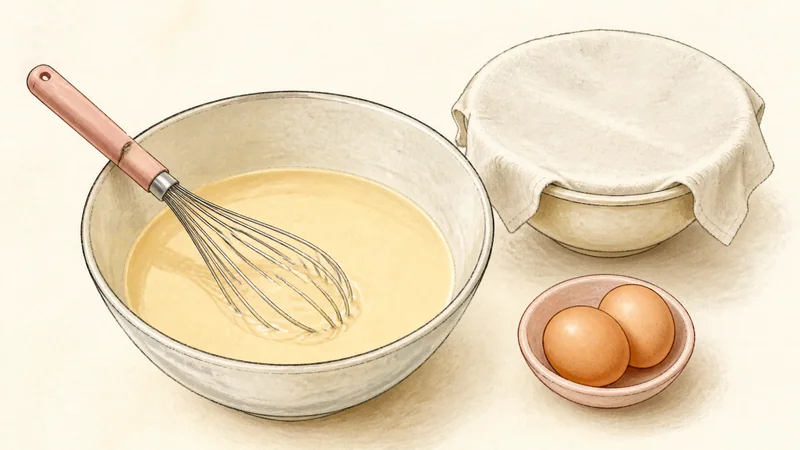 Takoyaki, step 2: Whisk the batter.