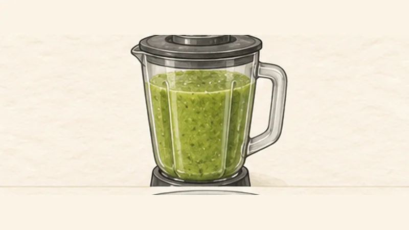 Tamales de Pollo en Salsa Verde, step 5: Blend the salsa verde.