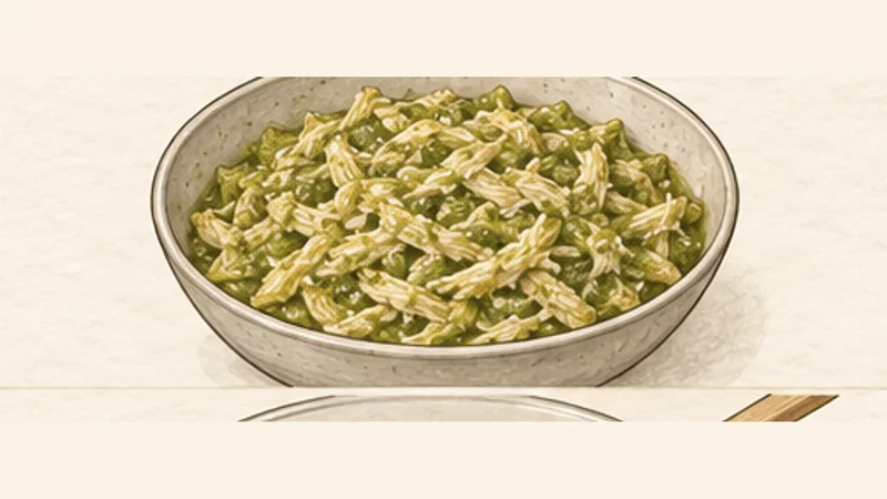 Tamales de Pollo en Salsa Verde, step 7: Make the chicken filling.