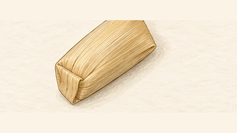 Tamales de Pollo en Salsa Verde, step 13: Fold each tamal.
