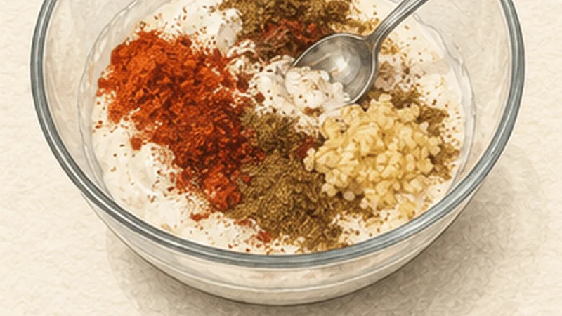 Tandoori Chicken, step 2: Mix a thick marinade.