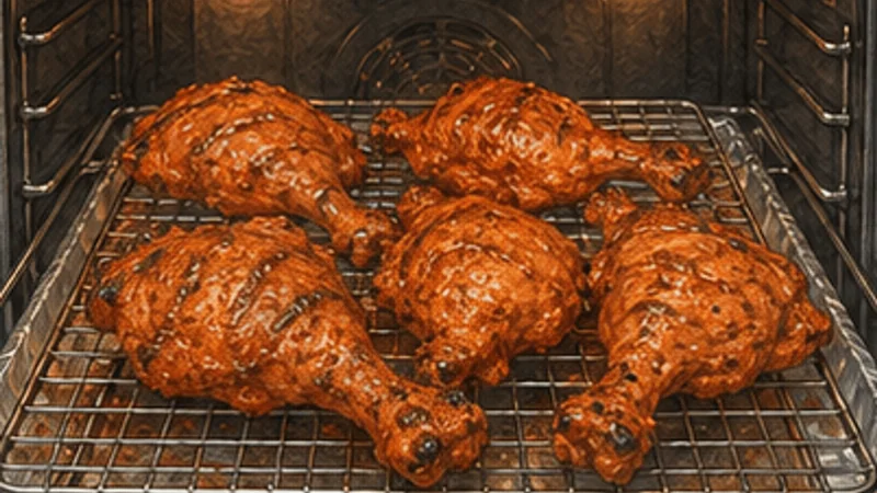 Tandoori Chicken, step 5: Roast and turn.