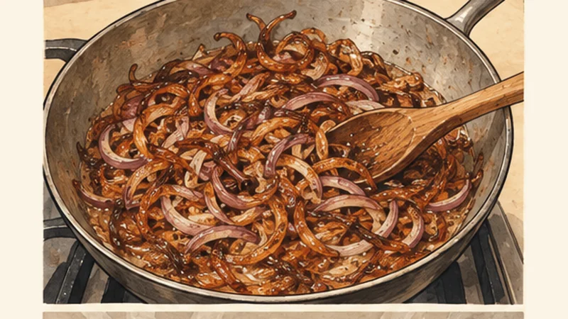Tanzanian Beef Pilau, step 2: Brown the onions deeply.