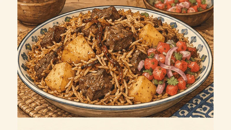 Tanzanian Beef Pilau, step 6: Rest, fluff and serve.