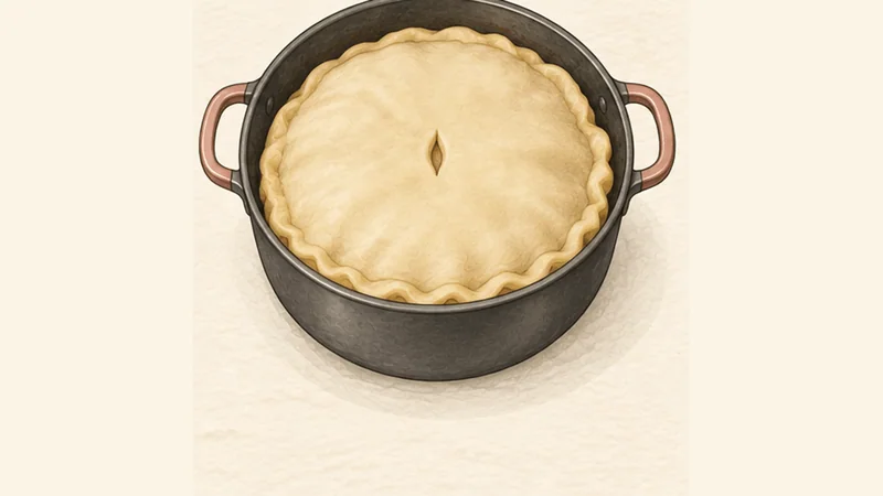 Tarte Tatin, step 4: Cover with pastry.