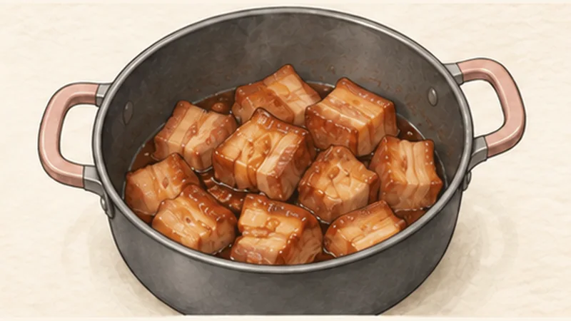 Thịt kho trứng — pork and eggs in coconut water, step 4: Coat the pork.