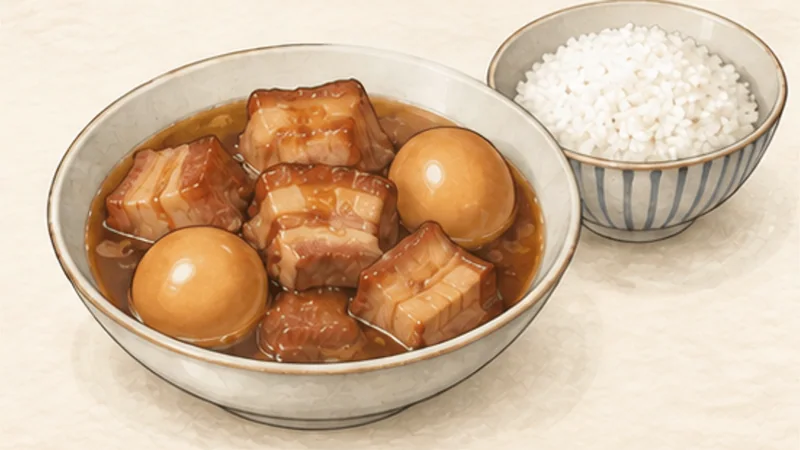 Thịt kho trứng — pork and eggs in coconut water, step 8: Rest and serve.