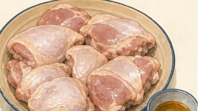 Three Cup Chicken, step 1: Dry and temper the chicken.