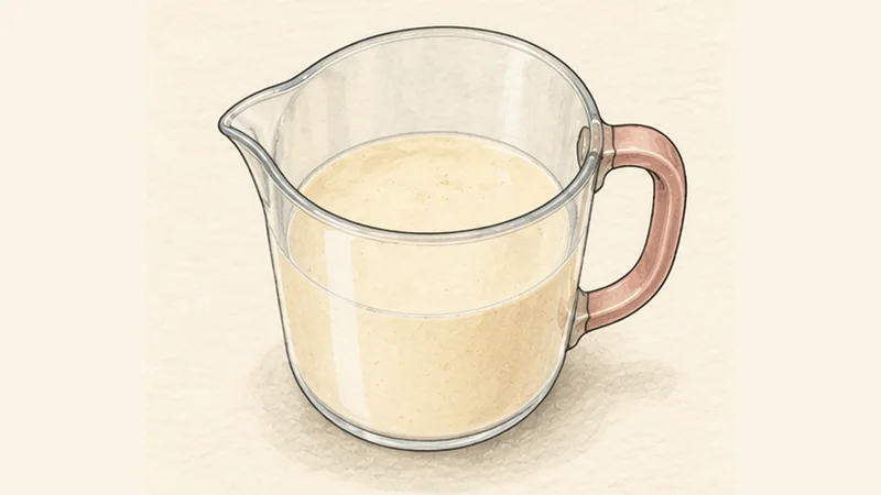 Toad in the Hole, step 1: Mix and rest the batter.