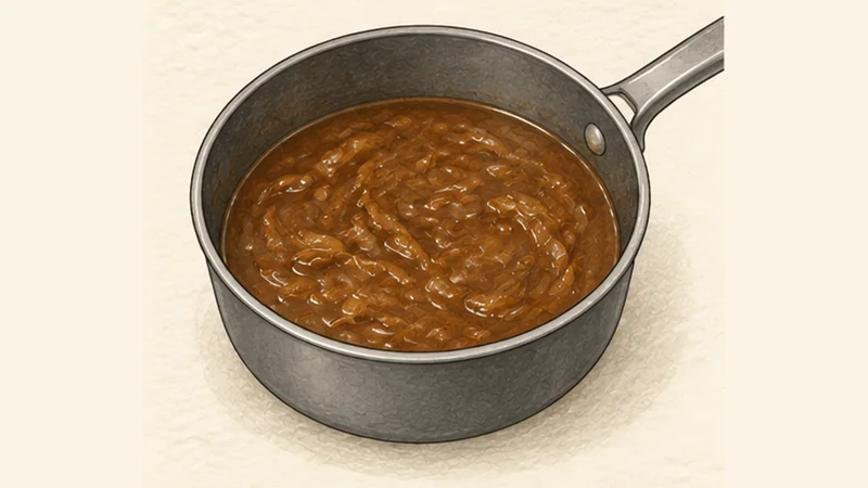 Toad in the Hole, step 5: Finish the onion gravy.