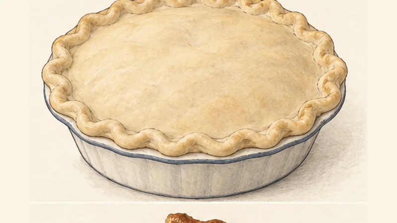 Québec Tourtière, step 5: Fill and cover the pie.