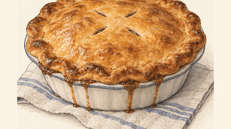 Québec Tourtière, step 7: Bake until golden.