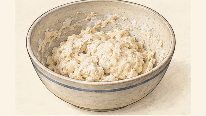 Newfoundland Toutons, step 2: Mix the dough.