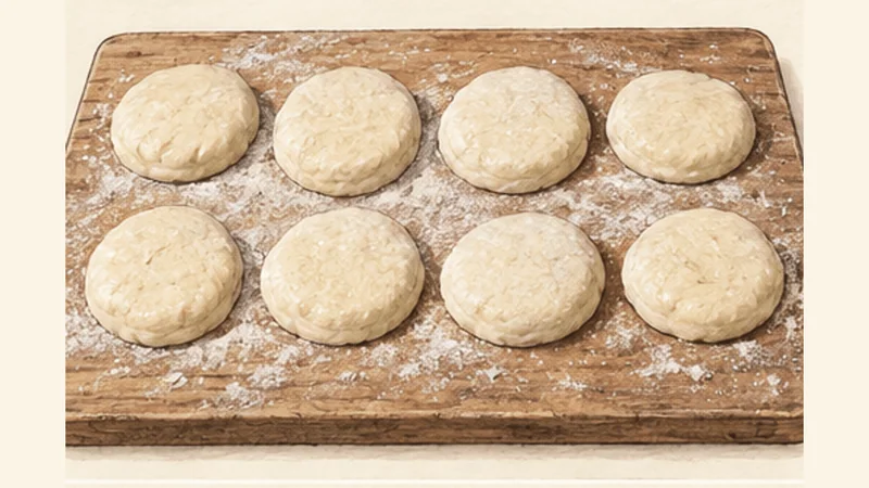 Newfoundland Toutons, step 4: Portion and flatten.