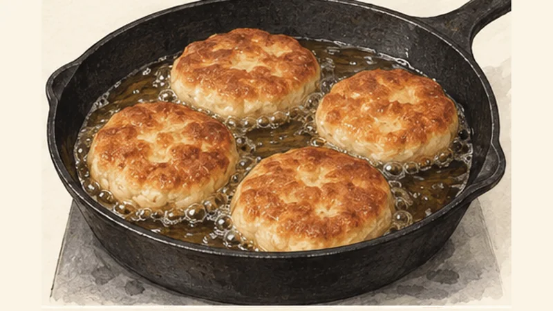 Newfoundland Toutons, step 6: Fry the toutons.