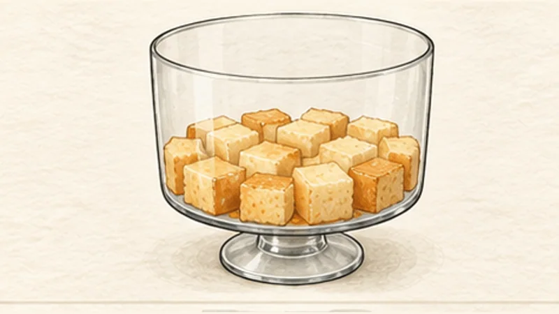 Traditional Trifle, step 1: Build the sponge base.