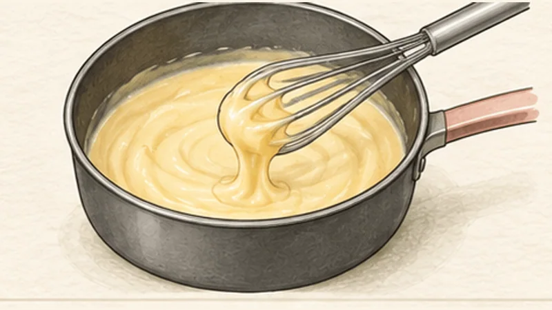 Traditional Trifle, step 6: Cook the custard.