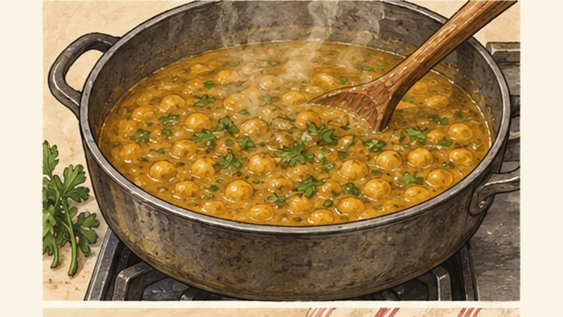 Trinidad Doubles, step 2: Season the channa.