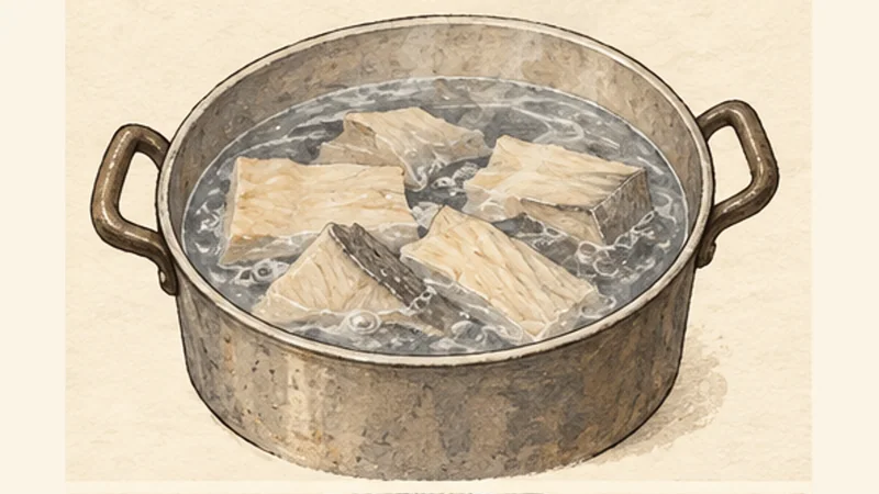 Vatapá, step 1: Desalt the cod.
