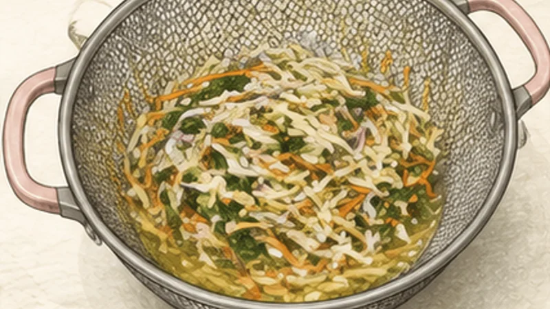 Mixed Vegetable Pakora, step 2: Salt and release moisture.