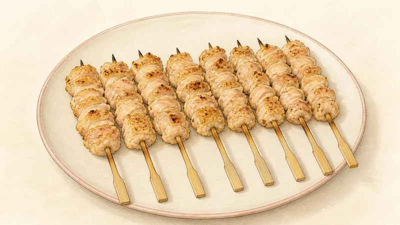 Shio chicken yakitori, step 8: Rest and serve shio.