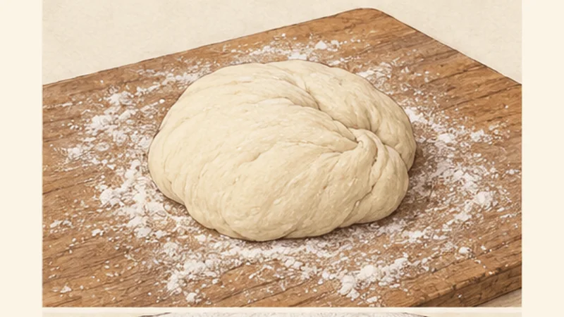Lebanese Za’atar Manakish, step 2: Knead the soft dough.