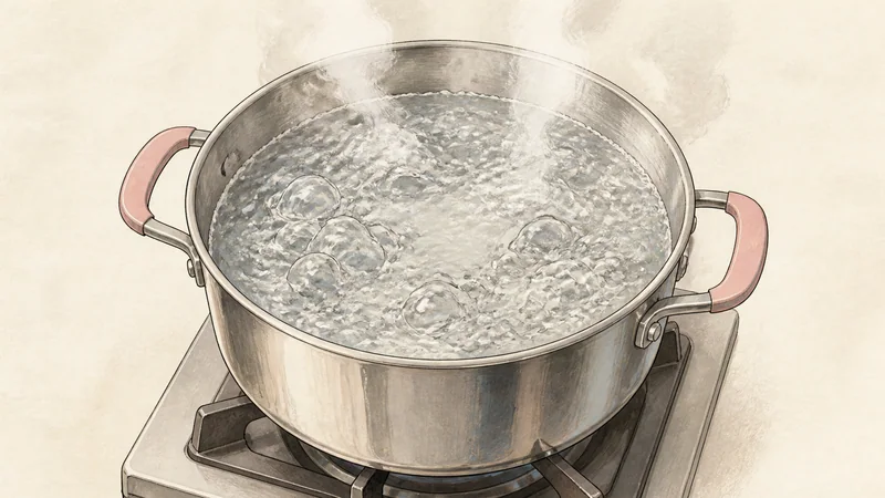 Cold zaru soba with mentsuyu, step 2: Boil plenty of water.