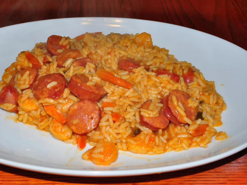 Louisiana jambalaya with chicken, andouille and shrimp
