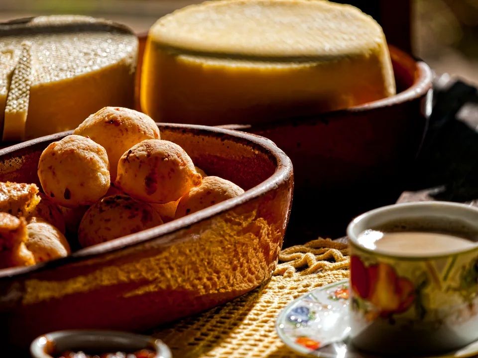 Golden Brazilian cheese buns with a chewy tapioca centre