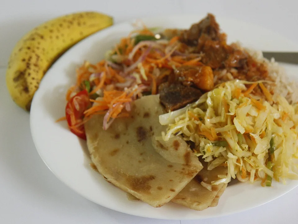 Tanzanian beef pilau rice with potatoes, caramelized onions and whole spices